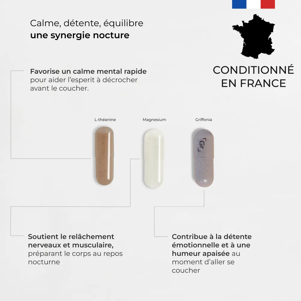 Box Nuit MyCuure, synergie L-Théanine, Magnésium, Griffonia