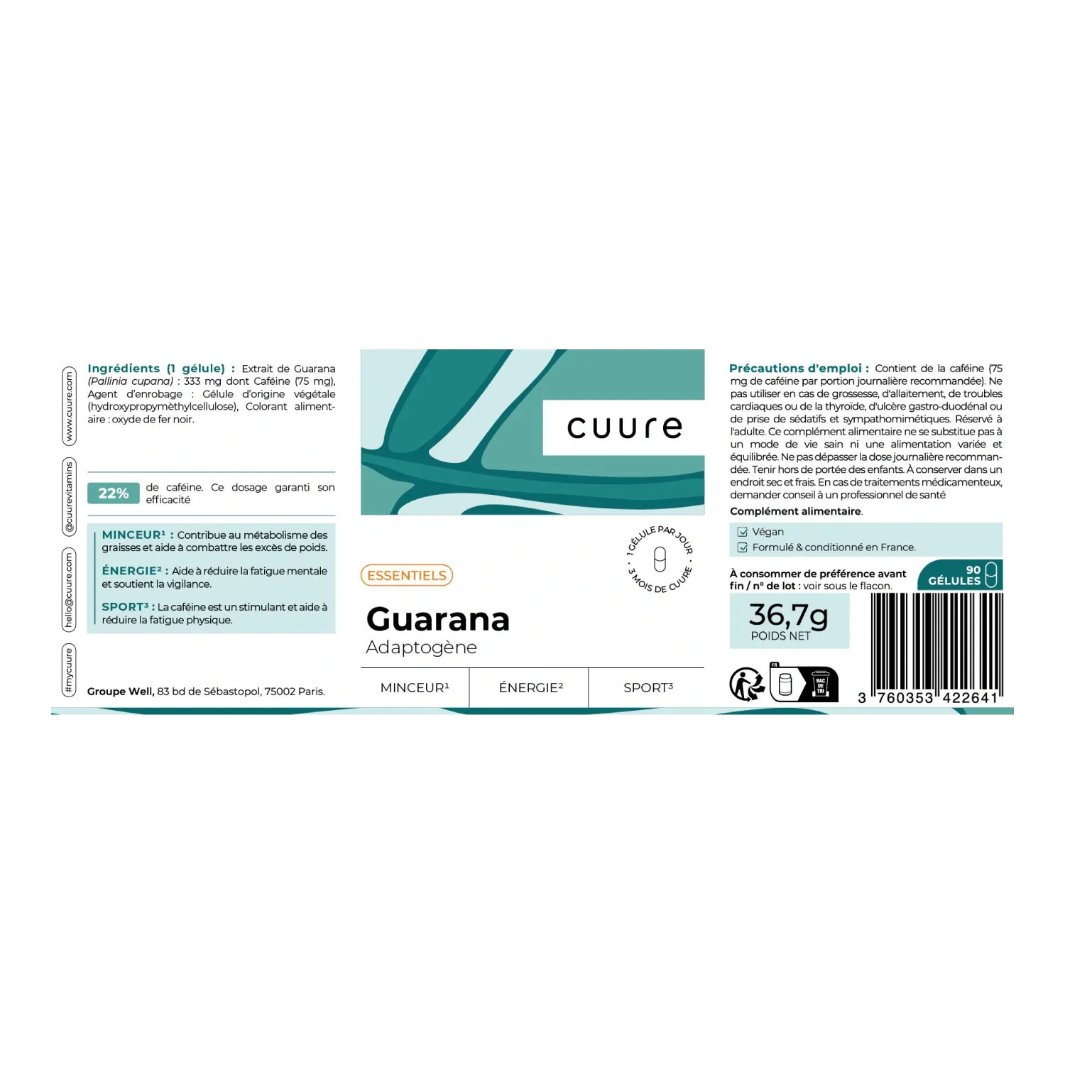 Etiquette du Guarana Cuure