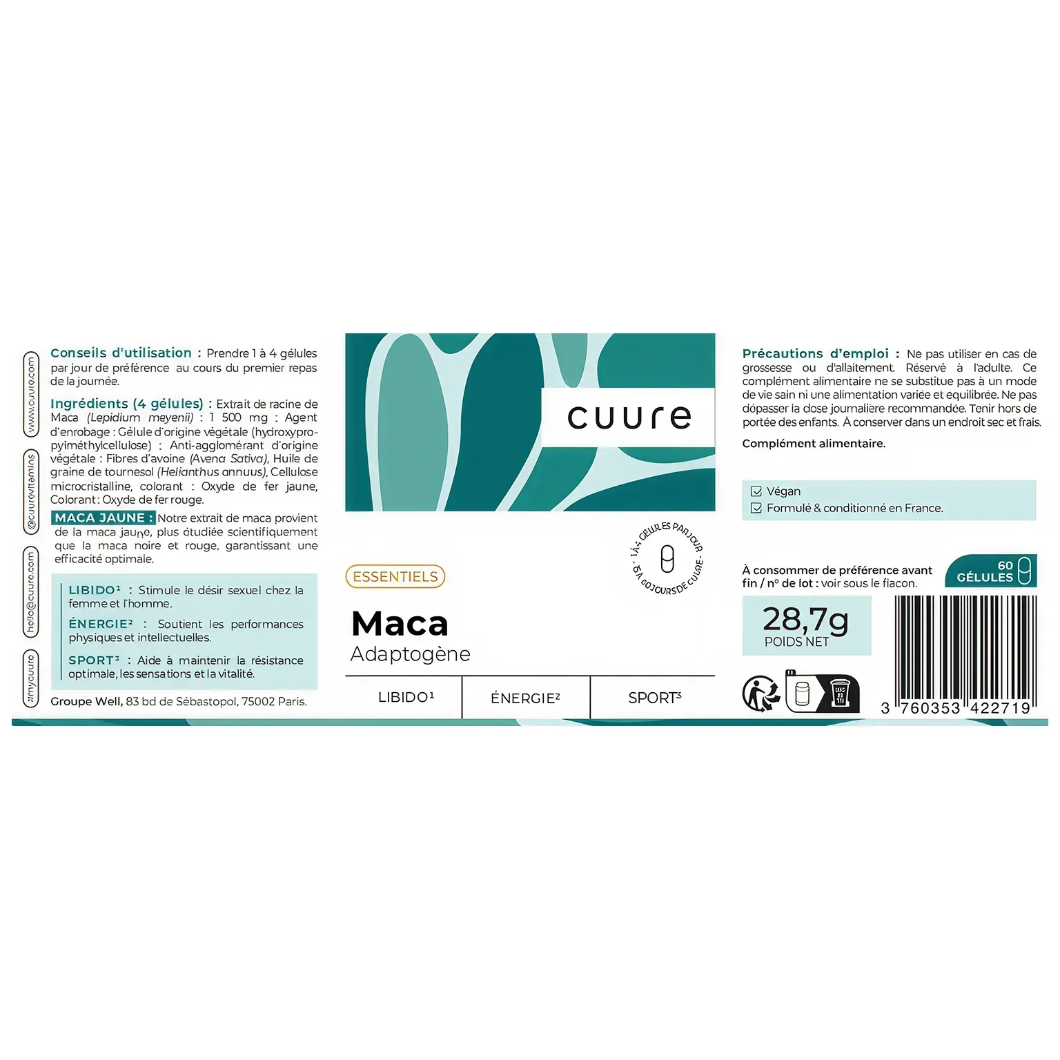 Etiquette de la Maca Cuure