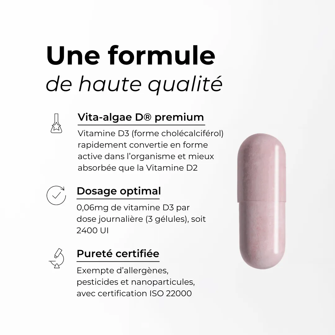 Vitamine D3 Vegan Cuure, une formule de qualité
